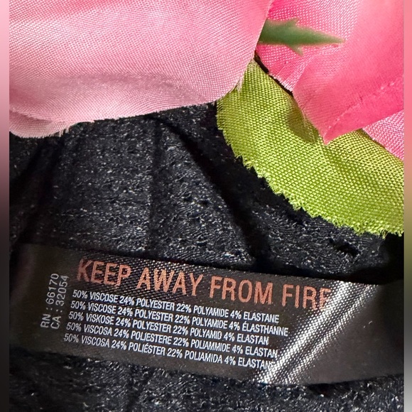 Free People Black Boho High Waisted Flare Mesh Crochet Ruffle Medium Leggings - Picture 4 of 11